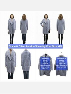 Grace & Oliver London Shearling Coat Size M/L